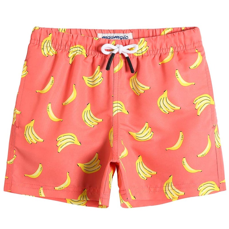 maamgic Boys Swim Trunks Toddler Swim Shorts Little Boys Bathing Suit Swimsuit Toddler Boy Swimwear,Banana Orange,14 T - Image 1